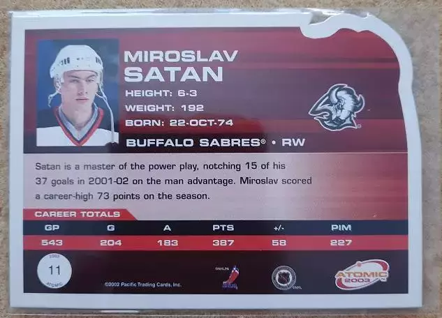 НХЛ Мирослав Сатан Баффало Сейбрз № 11 1