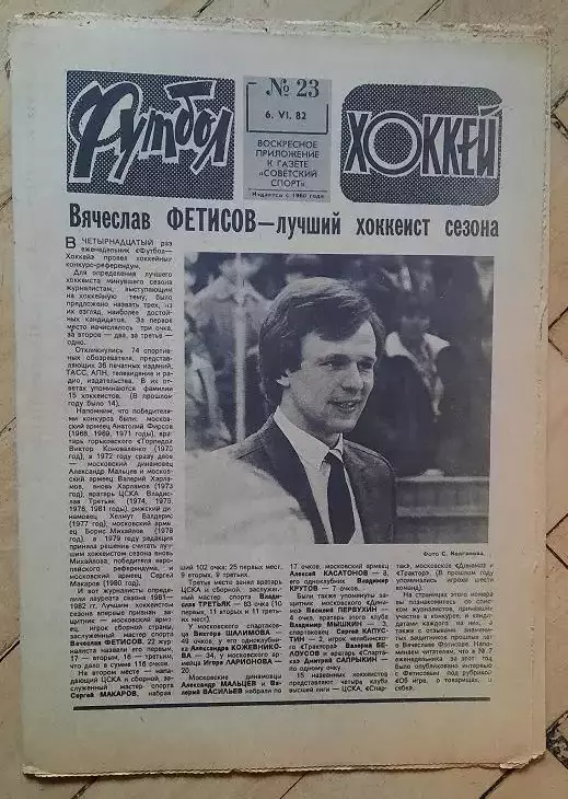 еженедельник Футбол № 23 за 1982 год