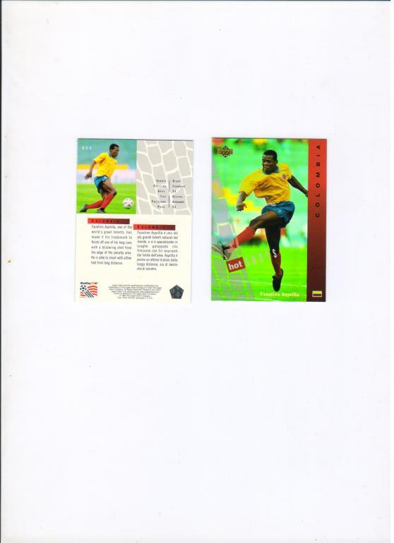 карточка Фаустиньо Асприлья Колумбия Чемпионат мира 1994 США № HS 6