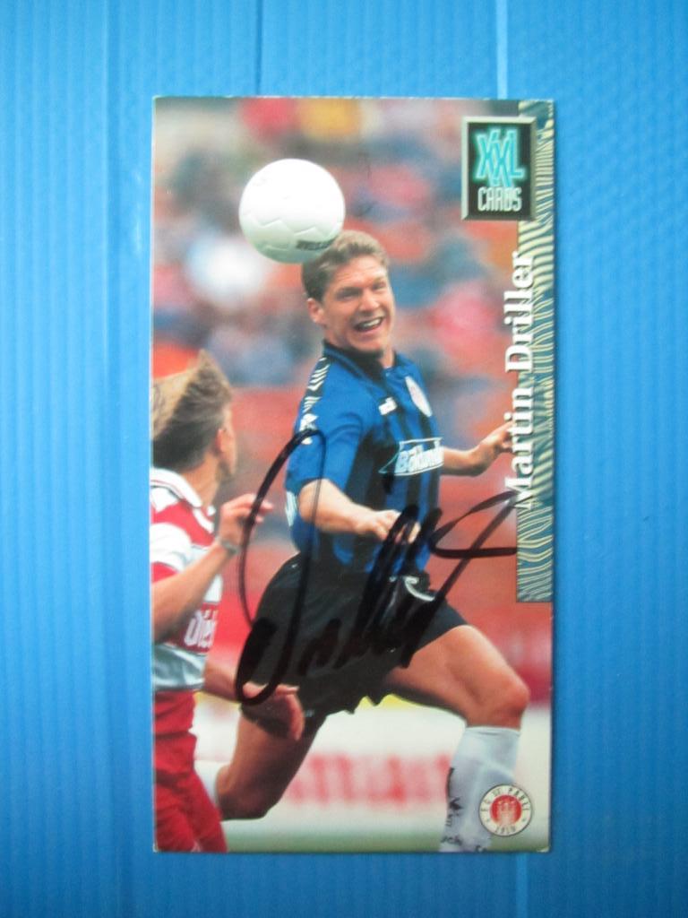 карточка Мартин Дриллер Панини XXL Fussball 1995-1996 Германия автограф