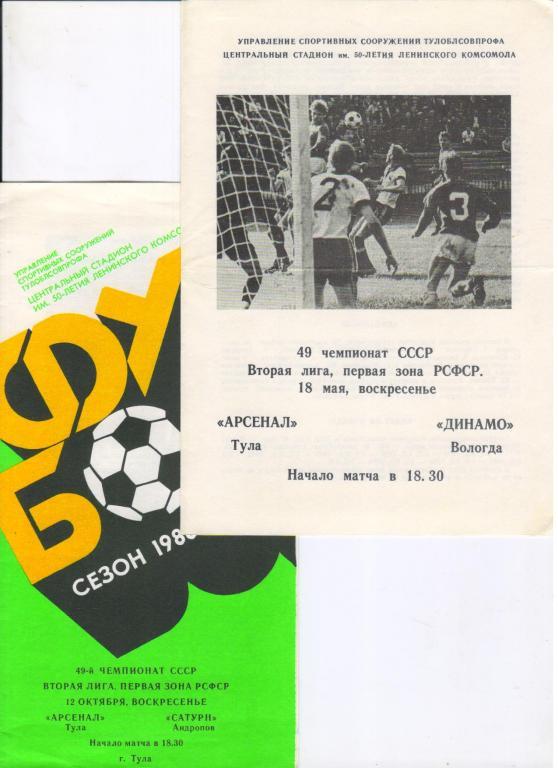 Арсенал Тула - Динамо Вологда 18.05.1986