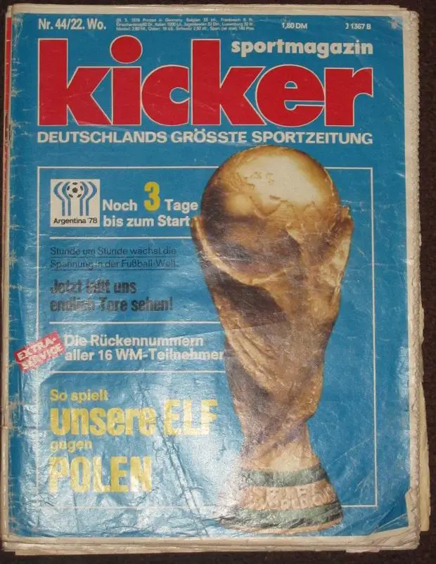Киккер (футбол) Германия 1978 год номер 44 Чемпионат мира 1978 года в Аргентине