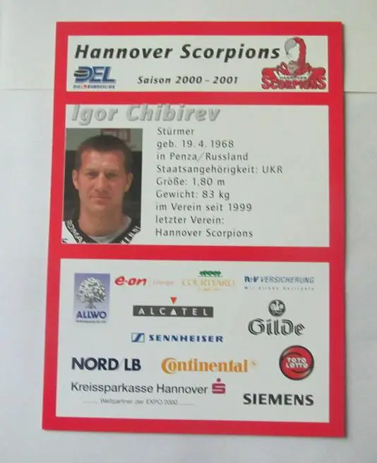 Наши в Германии автограф Игорь Чибирев Калинин Ганновер Скорпионс 2000 1