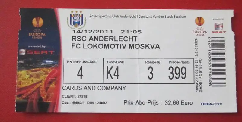 Андерлехт Бельгия - Локомотив Москва 14.12.2011 Лига Европы