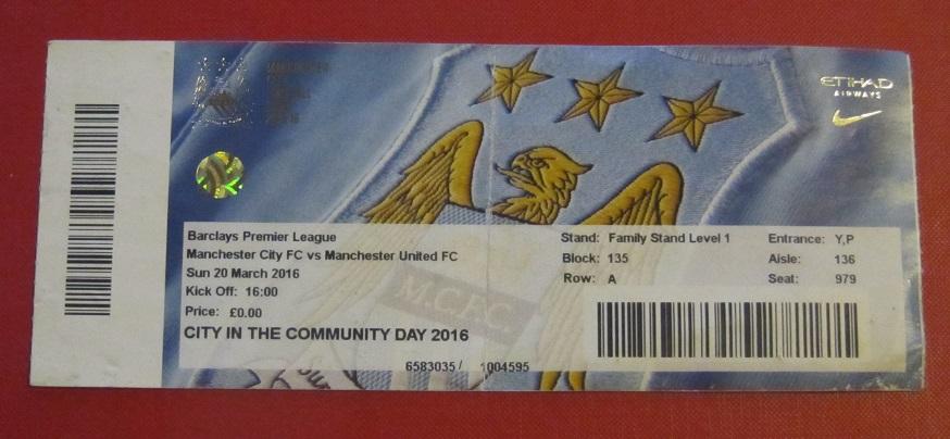 билет Манчестер Сити - Манчестер Юнайтед 20.03.2016 чемпионат Англии