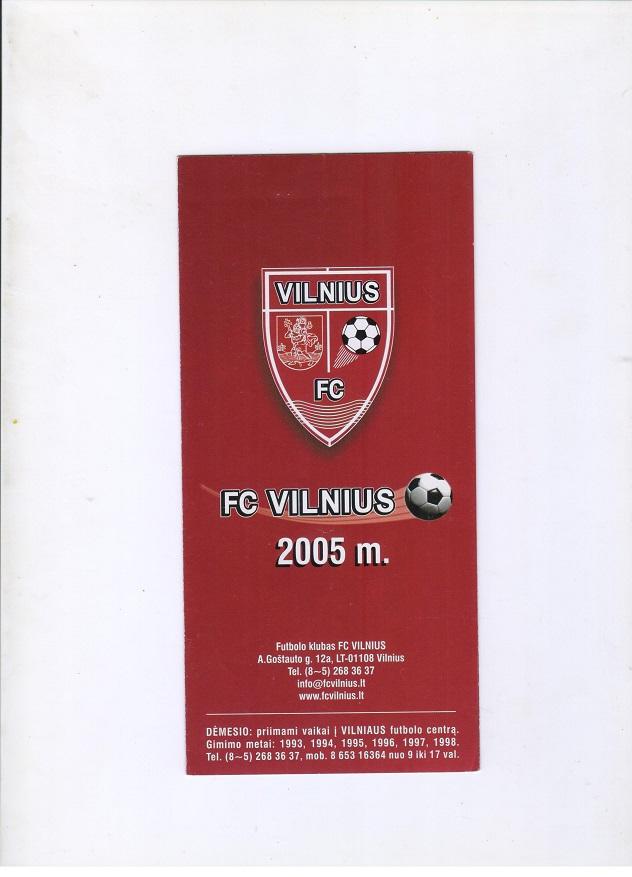 буклет ФК Вильнюс 2005