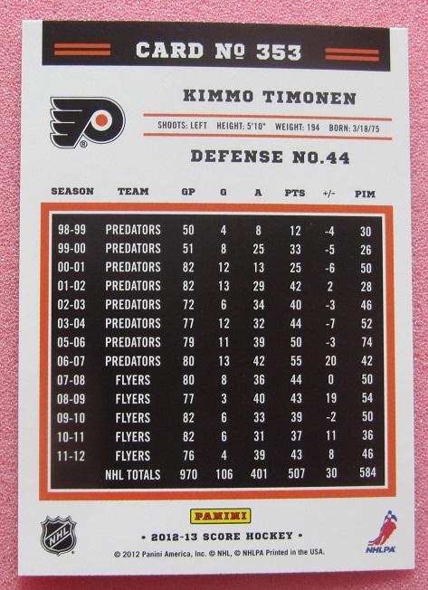 НХЛ Киммо Тимонен Филадельфия Флайерз № 353 1