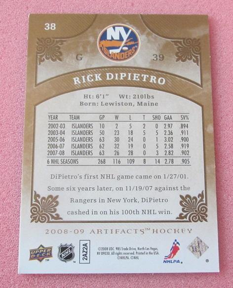 НХЛ Рик Дипьетро Нью-Йорк Айлендерс № 38 1