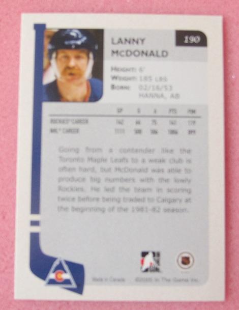 НХЛ Лэнни Макдональд Колорадо Рокиз № 190 1