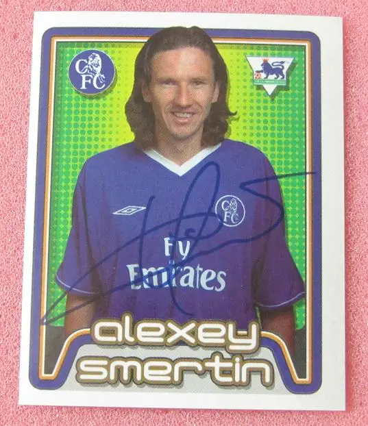 стикер автограф Алексей Смертин Челси Чемпионат Англии 2004