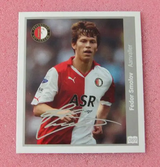 стикер автограф Федор Смолов Фейеноорд Чемпионат Голландии 2010