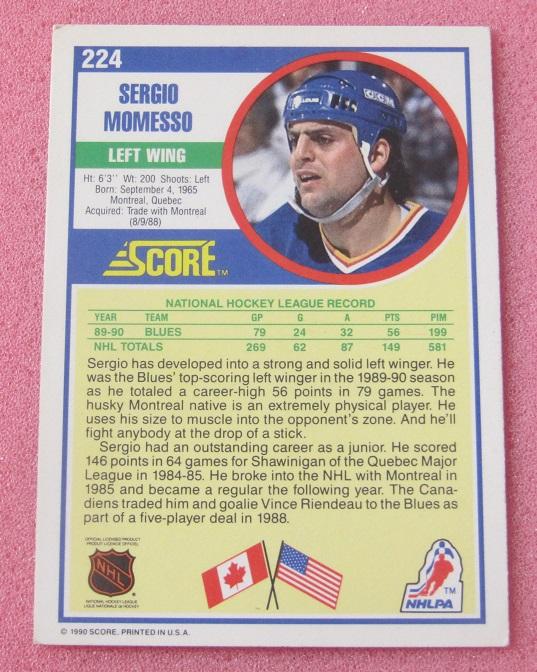 карточка автограф Сержио Момессо Канада Сент-Луис Блюз НХЛ 224 1