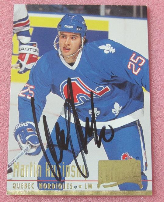 карточка автограф Мартин Ручинский Чехия Квебек Нордикс НХЛ 179