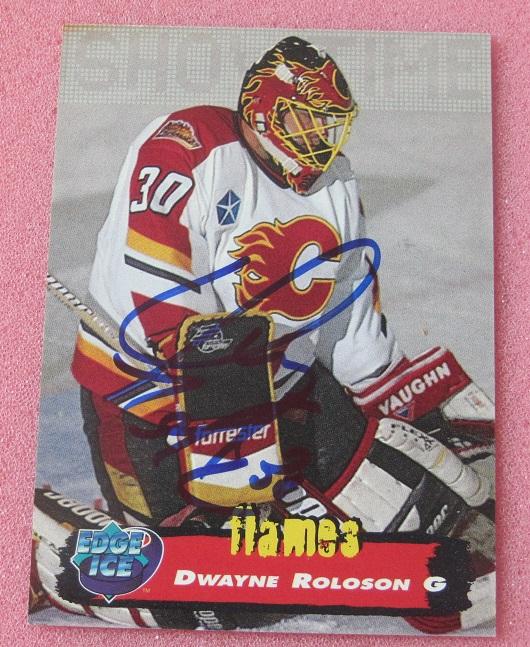 карточка автограф Дуэйн Ролосон Канада Калгари Флеймз НХЛ 73