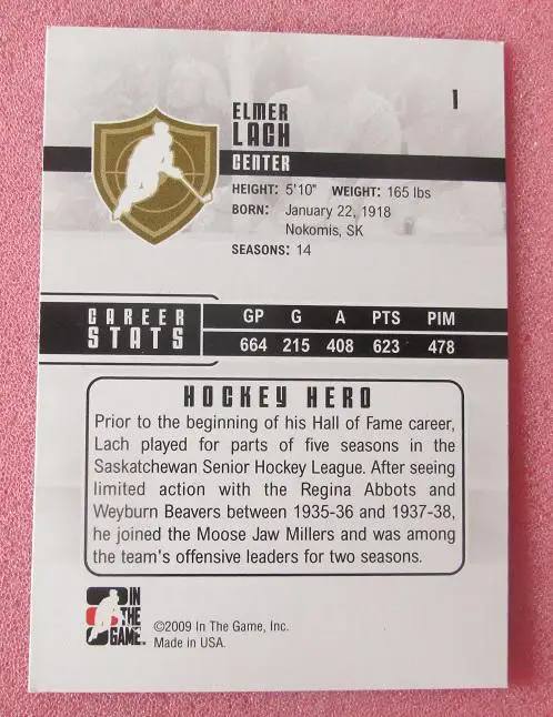 НХЛ Элмер Лак Канада №1 1