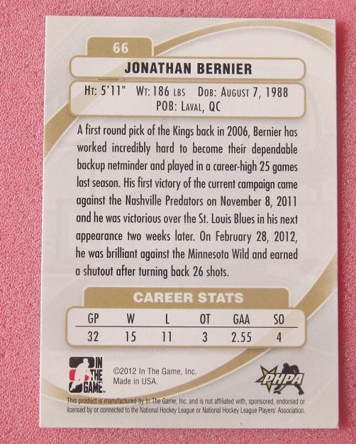 НХЛ Джонатан Бернье Лос-Анжелес Кингз № 66 1