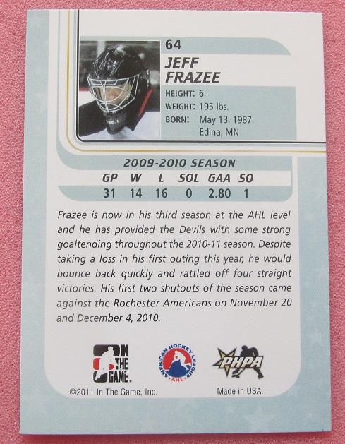 НХЛ Джефф Фрейзи Албани Девилз № 64 1