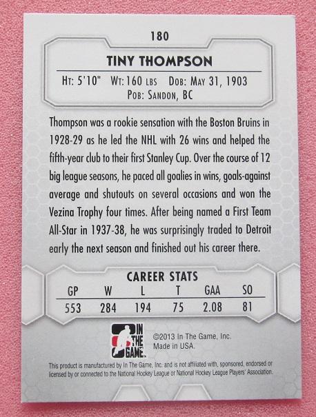 НХЛ Тини Томсон Бостон Брюинз № 180 1