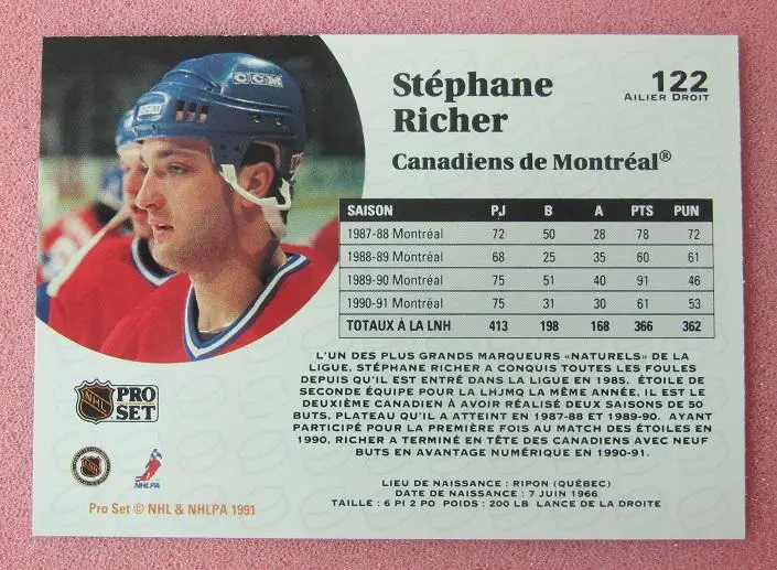 НХЛ Стефан Рише Монреаль Канадиенз № 122 1