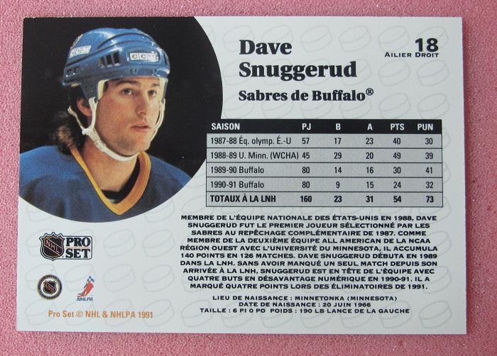 НХЛ Дейв Снуггеруд Баффало Сейбрз № 18 1