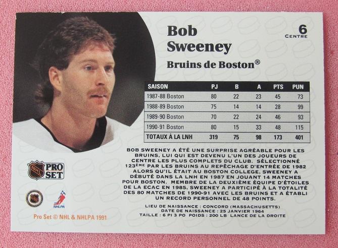 НХЛ Боб Суини Бостон Брюинз № 6 1