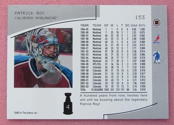 НХЛ Патрик Руа Колорадо Эвеланш № 153 1