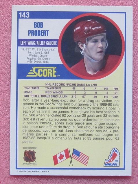 НХЛ Боб Пробер Детрой Ред Уингз № 143 1