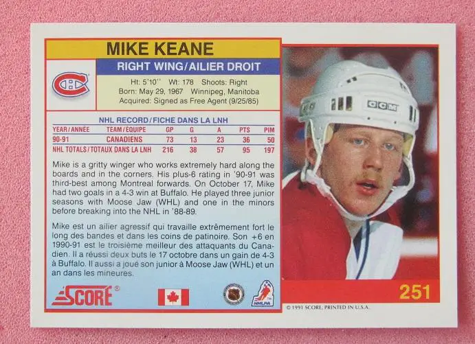 НХЛ Майк Кин Монреаль Канадиенс № 251 1