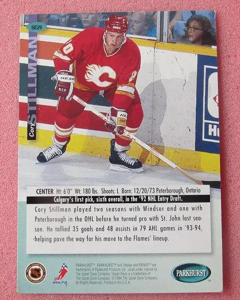 НХЛ Кори Стиллмен Калгари Флеймз № SE23 1