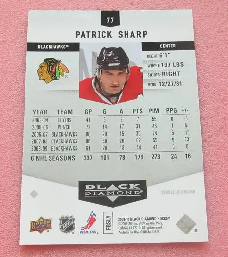 НХЛ Патрик Шарп Чикаго Блэкхокс № 77 1