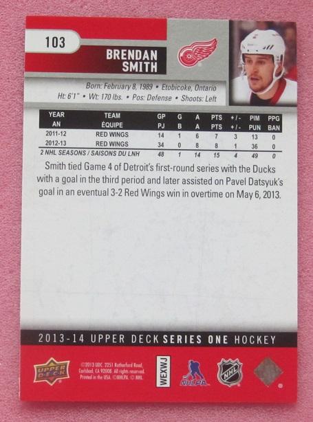 НХЛ Брендан Смит Детройт Ред Уингз № 103 1