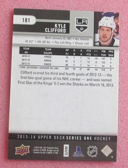 НХЛ Кайл Клиффорд Лос-Анжелес Кингз № 181 1