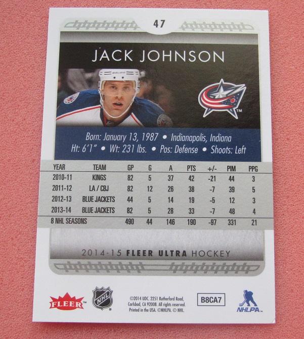 НХЛ Джек Джонсон Коламбус Блю Джекетс № 47 1