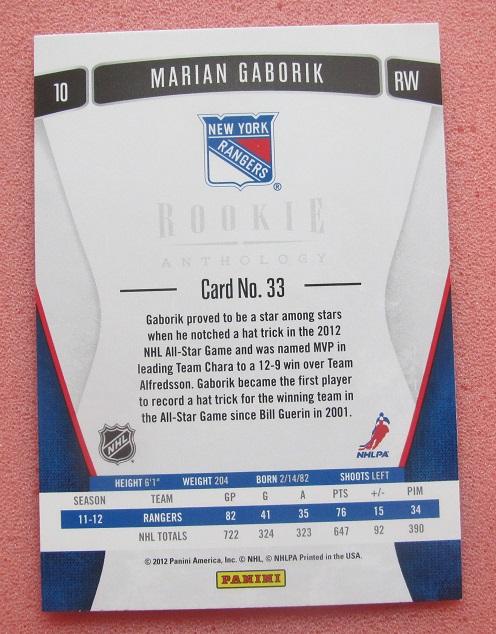 НХЛ Мариан Габорик Нью-Йорк Рейнджерс № 33 1
