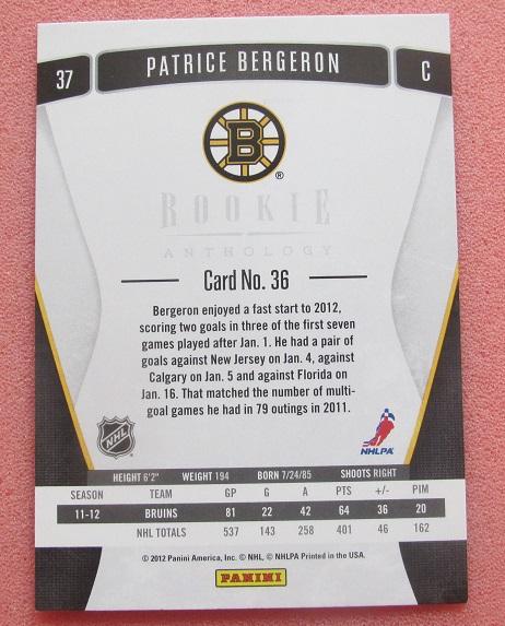 НХЛ Патрис Бержерон Бостон Брюинз № 36 1