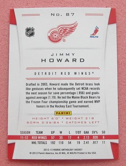 НХЛ Джимми Ховард Детройт Ред Уингз № 87 1