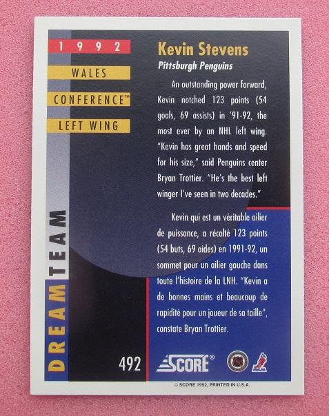 НХЛ Кевин Стивенс Питтсбург Пингвинз № 492 1