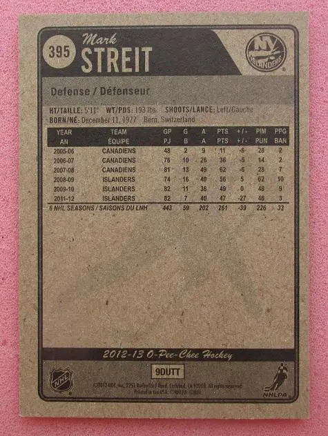 НХЛ Марк Штрайт Нью-Йорк Айлендерс № 395 1
