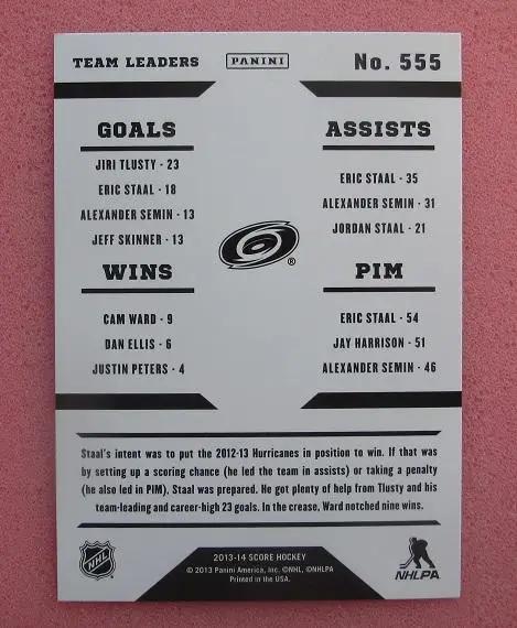 НХЛ Каролина Харрикейнз № 555 1