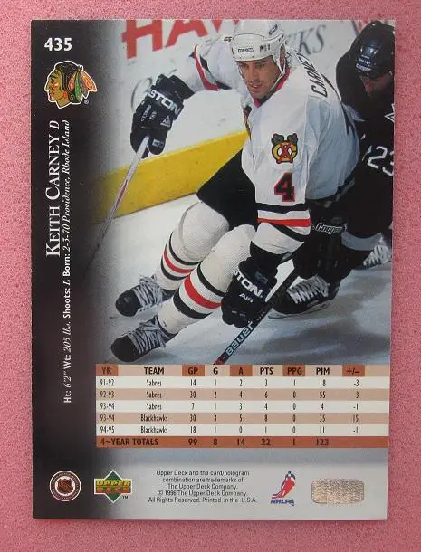 НХЛ Кит Карни Чикаго Блэкхокс № 435 1