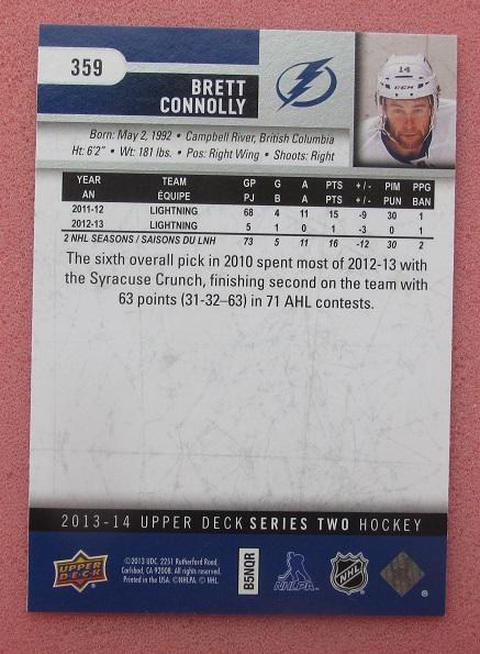 НХЛ Бретт Коннолли Тампа Бэй Лайтнинг № 359 1
