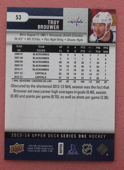 НХЛ Трой Брауэр Вашингтон Кэпиталз № 53 1
