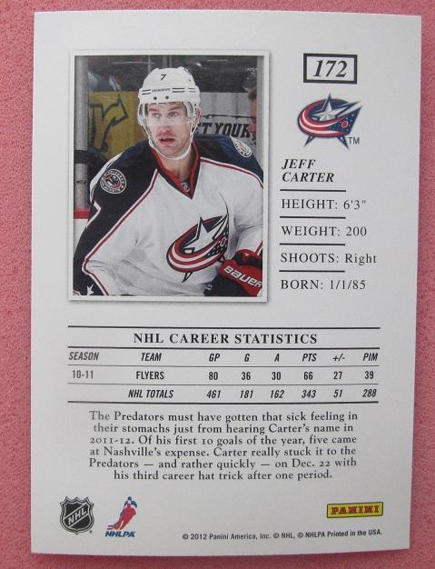 НХЛ Джефф Картер Коламбус Блю Джекетс № 172 1