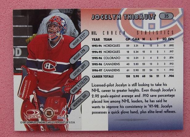 НХЛ Жослин Тибо Монреаль Канадиенс № 35 1