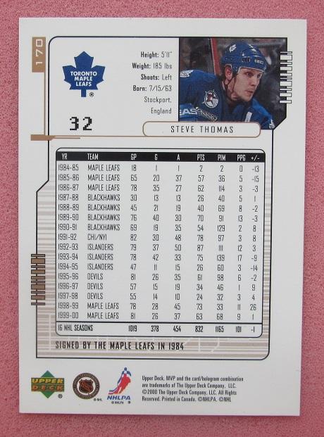 НХЛ Стив Томас Торонто Мэйпл Лифс № 170 1