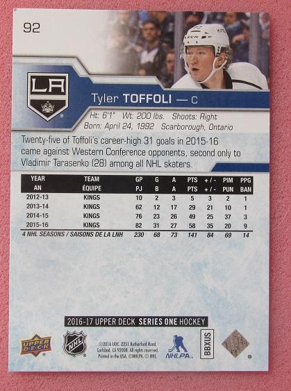 НХЛ Тайлер Тоффоли Лос-Анжелес Кингз № 92 1