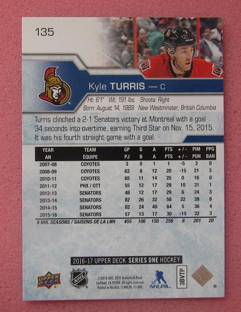 НХЛ Кайл Туррис Оттава Сенаторз № 135 1