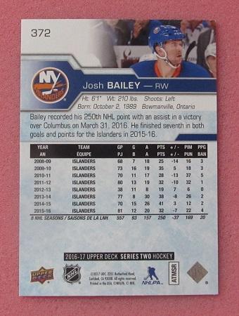 НХЛ Джош Бэйли Нью-Йорк Айлендерс № 372 1
