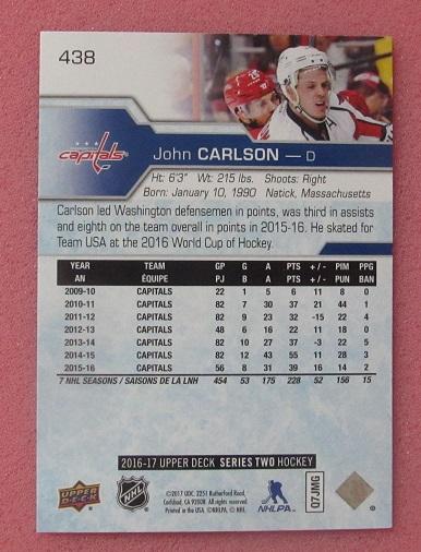 НХЛ Джон Карлсон Вашингтон Кэпиталз № 438 1