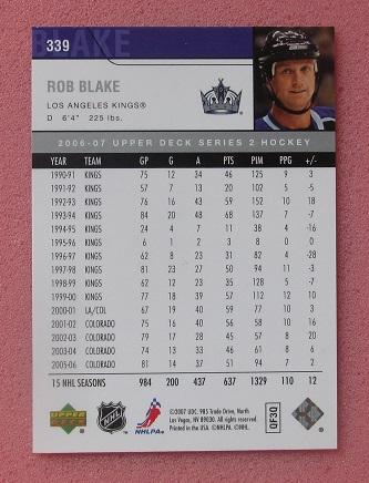 НХЛ Роб Блейк Лос-Анжелес Кингз № 339 1